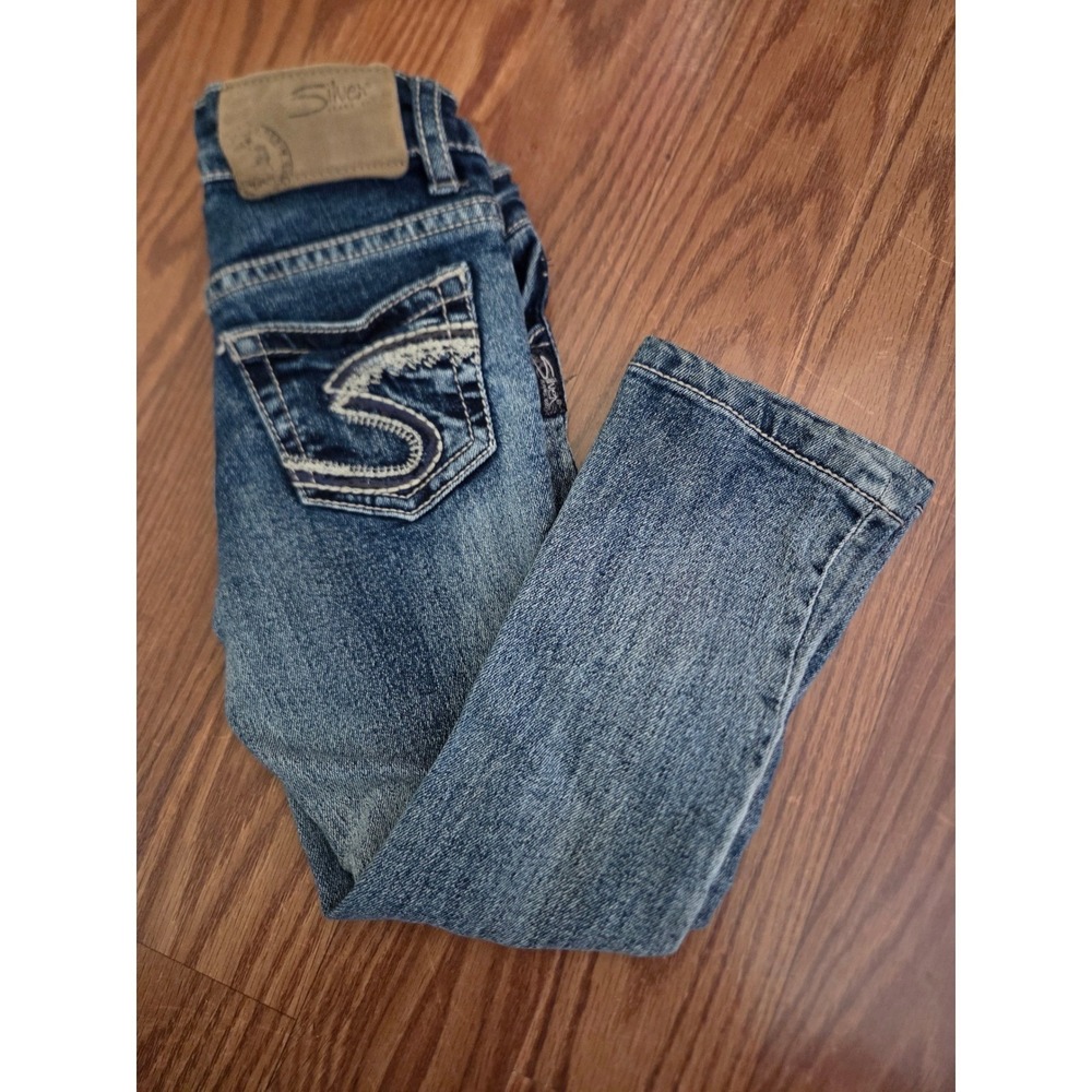 Silver Jeans Co Tammy Girls Bootcut Jeans Medium Wash Blue Denim Size 4T